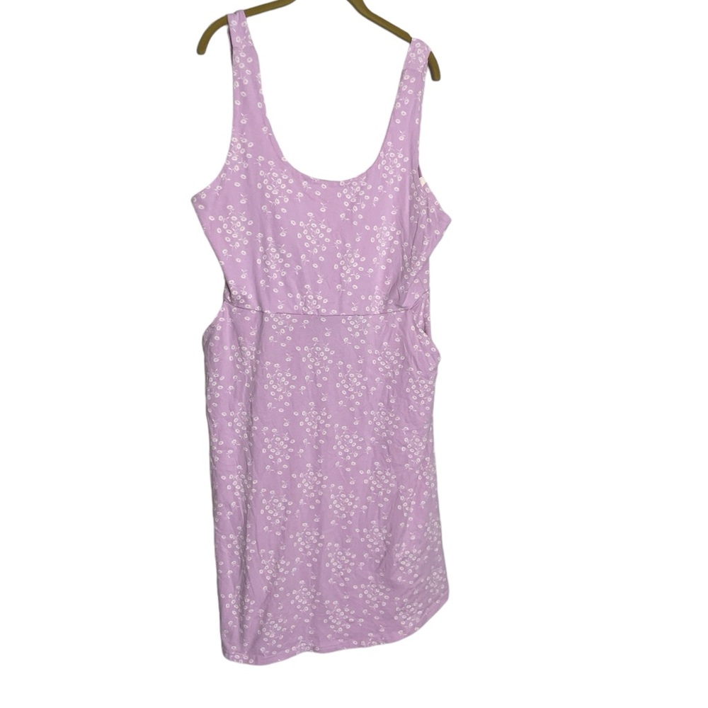 Pact Ditzy Floral Bow Back Mini Dress with Pockets XL Organic Cotton